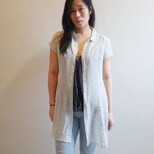 Eileen Fisher light blue silk long top size S